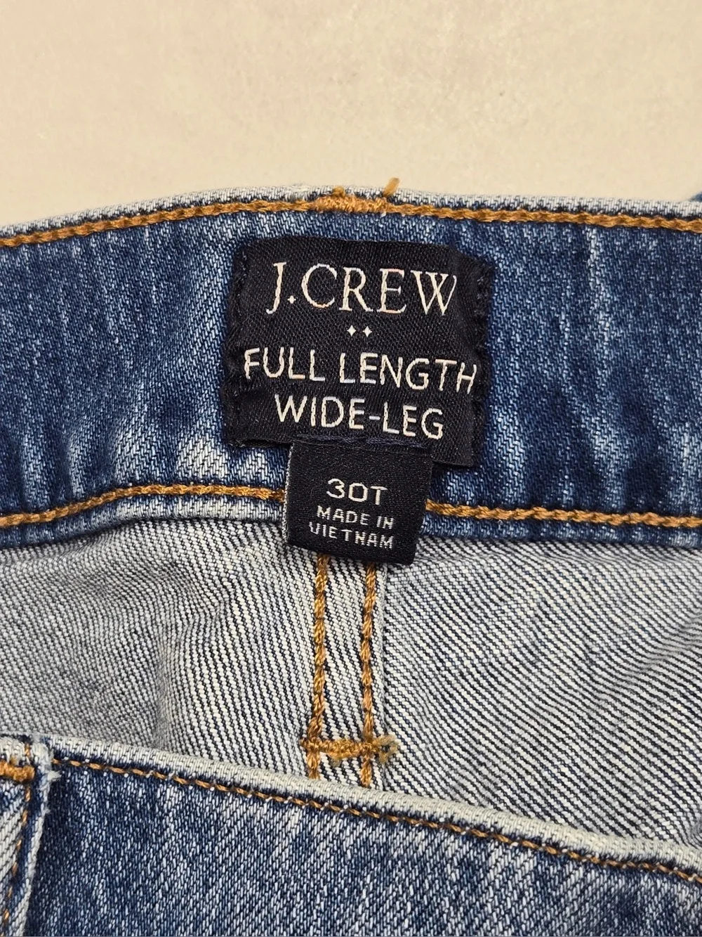 J. CREW Full Length Wide Leg Jeans Blue 30T 0865